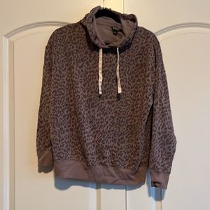 Purple leopard hoodie sweatshirt
